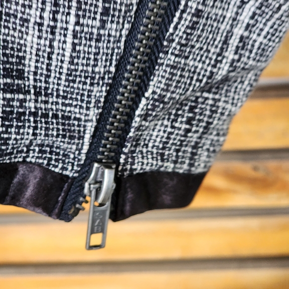 H&M size 12 grey black tweed bomber style jacket blazer - Picture 3 of 10